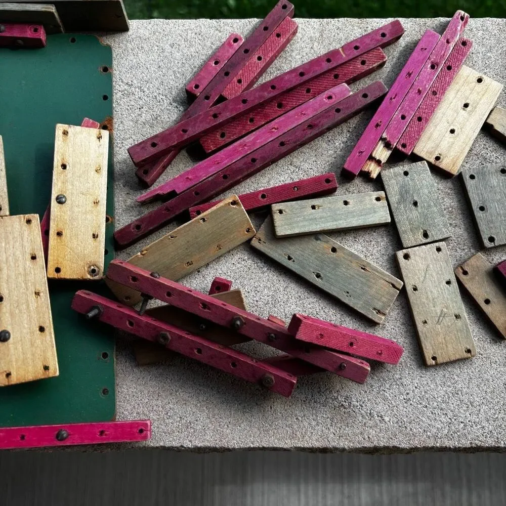 Vintage Antique ARKITOY Play Wood Lumber Construction Toy Lot Partial Set 1930s
